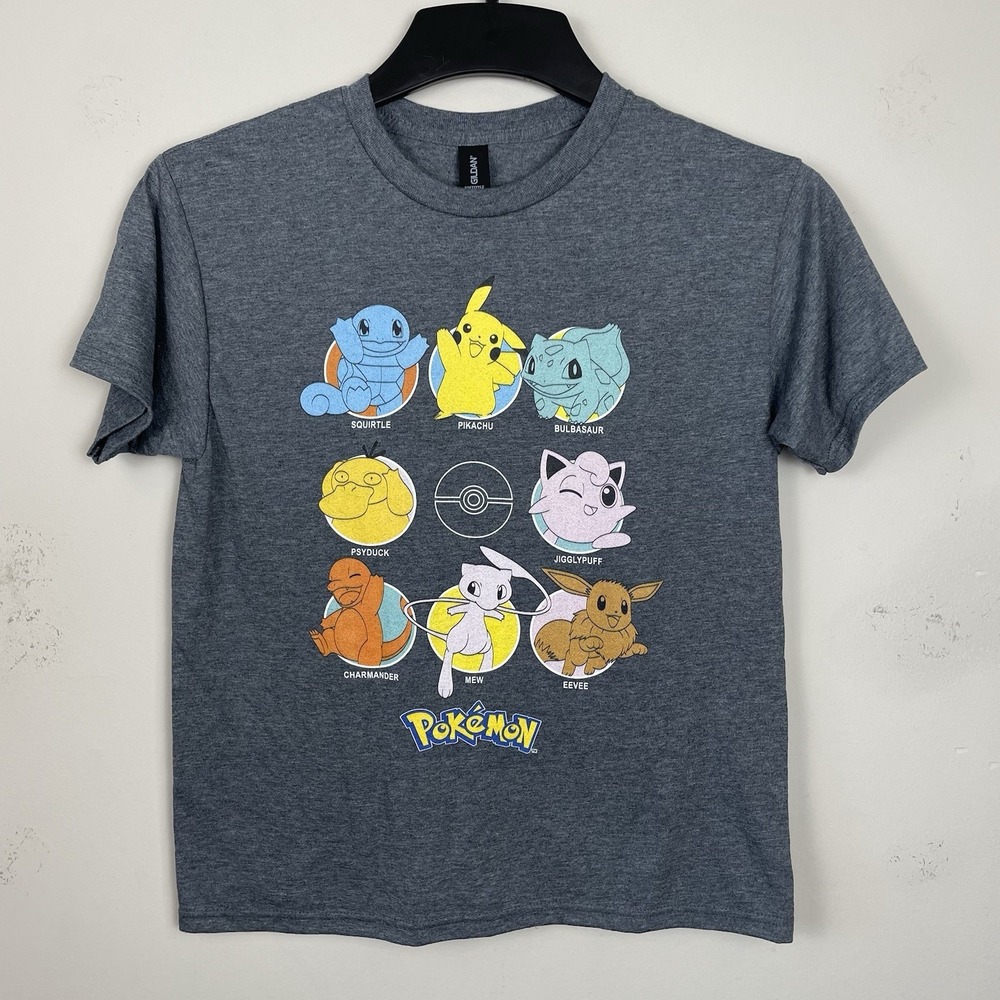 Pokemon T-shirt Youth Large 151 Golden Softstyle Cotton Blend Pikachu Eevee NWOT